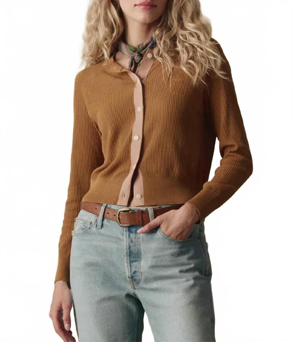NEW THE GREAT. the dainty cardigan in suntan